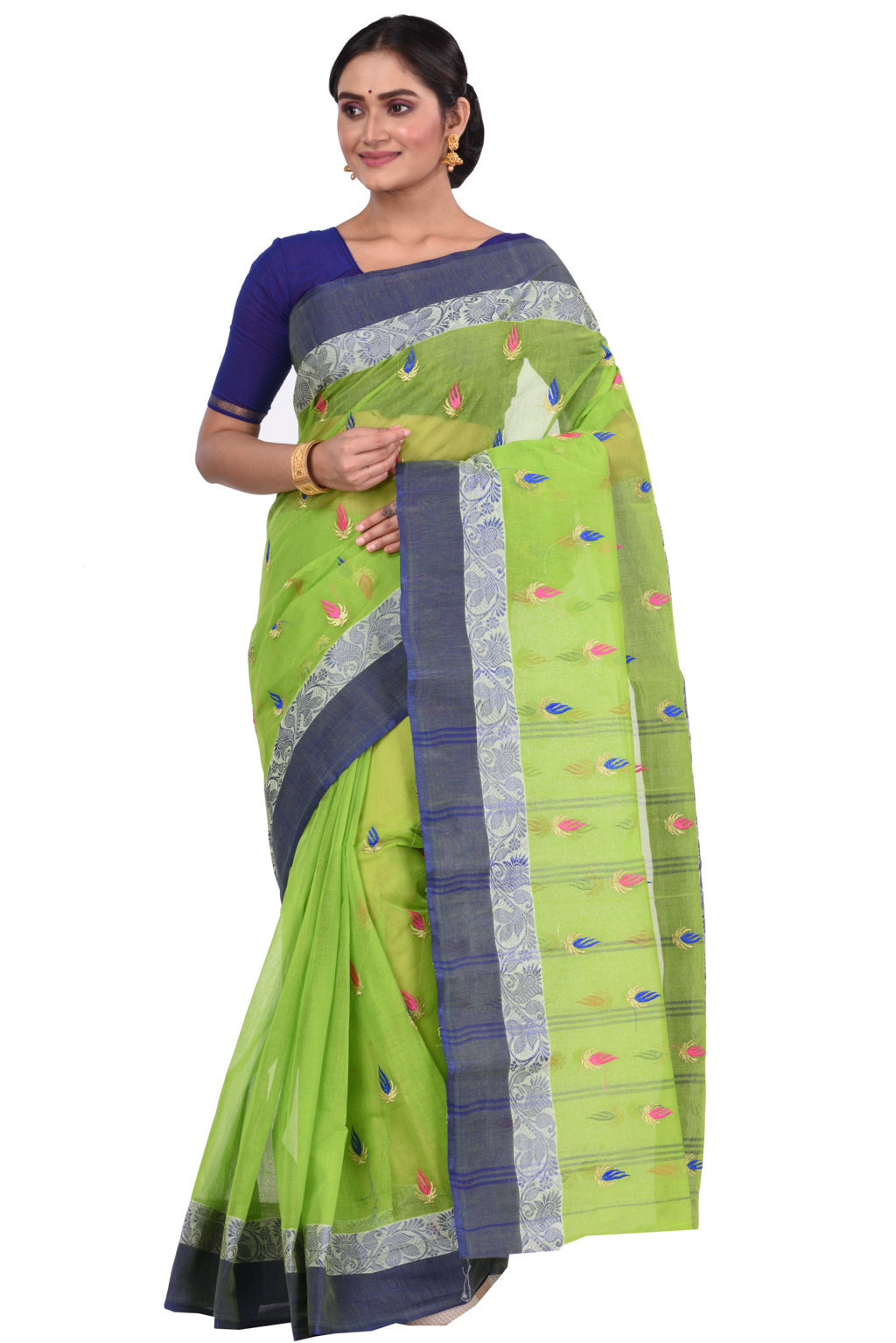 Green Pure Cotton Dip_Embro Tant Embroidery (661)